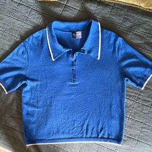 H&M Cobalt Blue Knit Polo size medium